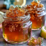 Dandelion Jelly with Fresh Lemon and Honey, a golden floral spread with bright citrus notes, perfect for breakfast or dessert.