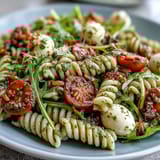 Summer Pasta Pesto Tomatoes Mozzarella