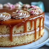 Elegant Bridal Shower Rosé Velvet Cake with shimmering gold drip, perfect for celebrations.