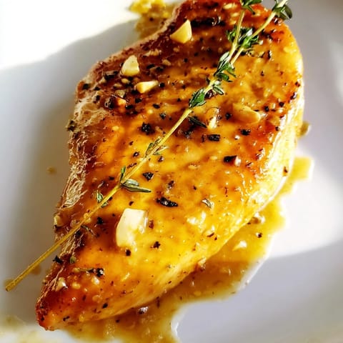 A savory skillet dinner featuring tender chicken coated in a sweet and tangy honey Dijon glaze.