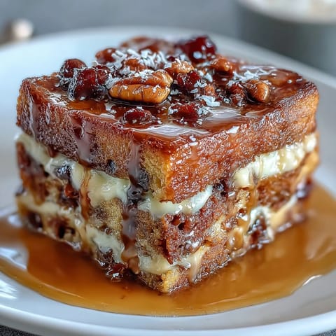 Traditional Mexican bread pudding with toasted bolillo, piloncillo syrup, nuts, and cheese, baked until golden and bubbling.