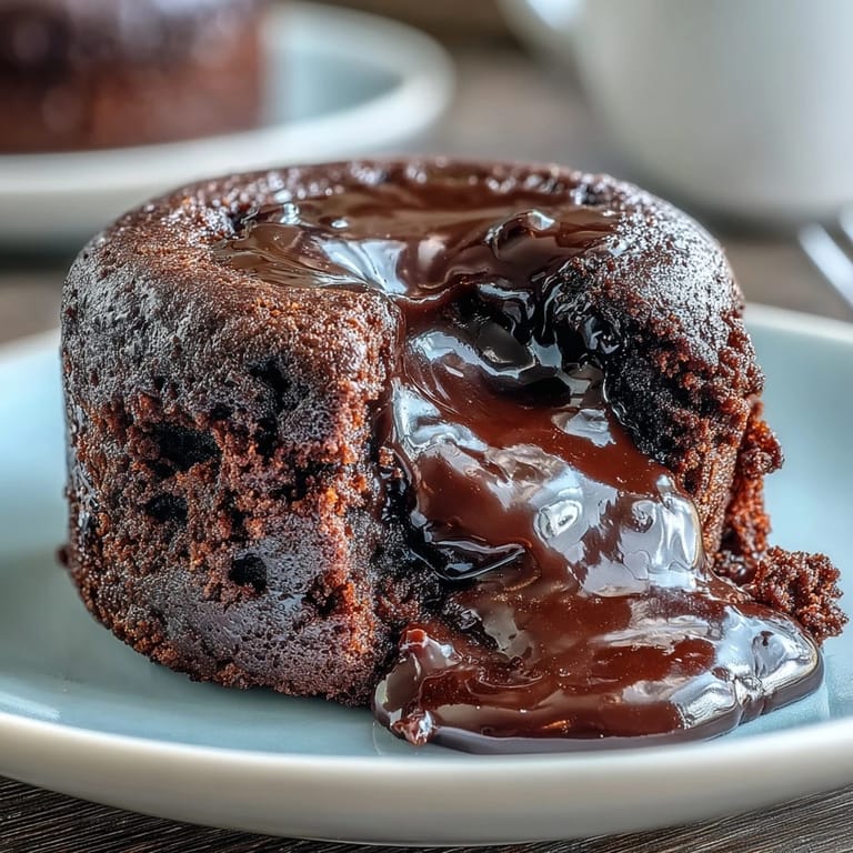 Plated Chocolate Lava Cakes with Espresso topped with whipped cream, ready to serve for a romantic dessert.
