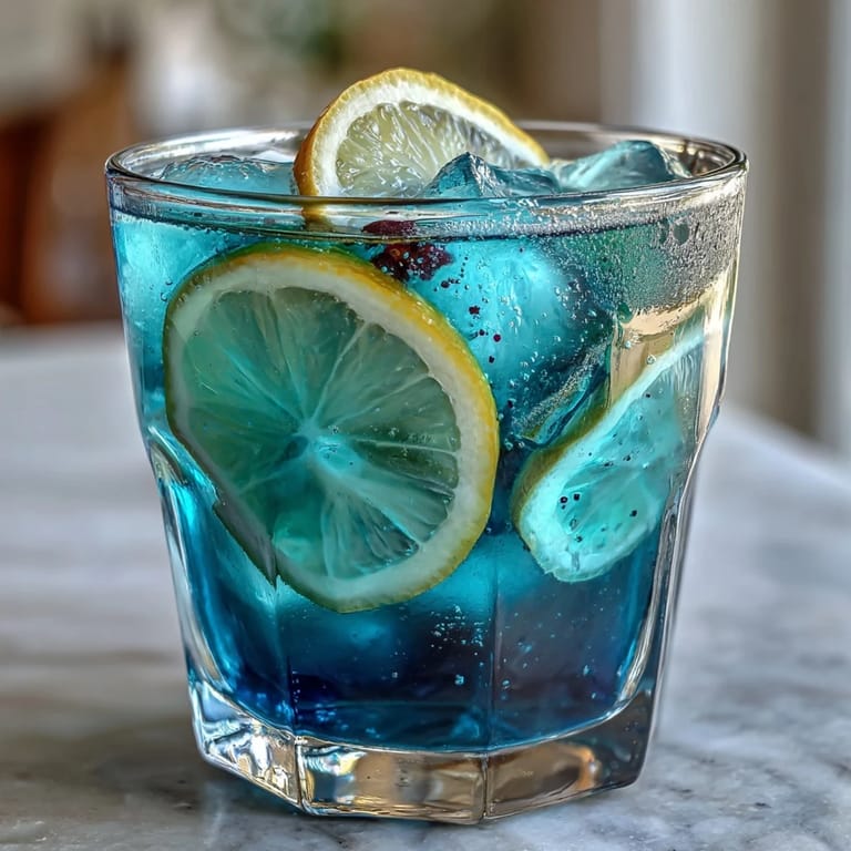 Refreshing color-changing lemonade made with butterfly pea flowers, featuring a stunning blue-to-purple transformation when mixed with citrus.
