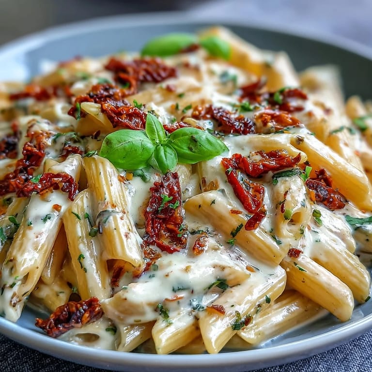 Luscious Marry Me Pasta, featuring sun-dried tomatoes, is ready to serve.