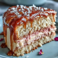 Elegant pink Bridal Shower Rosé Velvet Cake with shimmering gold drip.